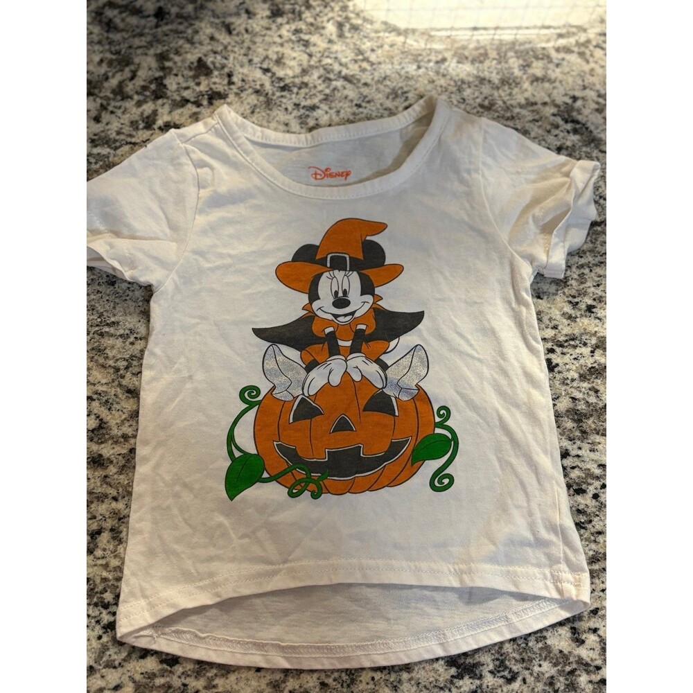 Disney Minnie Mouse‎ witch on jack o lantern fall Halloween hi low top 4T